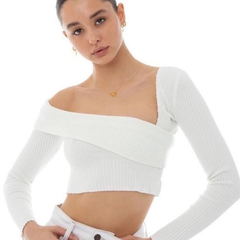 Are You Am I Asymmetrical Top Sweater BLACK